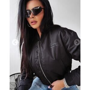 The Carlene bomber jacker by Ola Voga sz sm in Black Acubi, Sporty, Poland